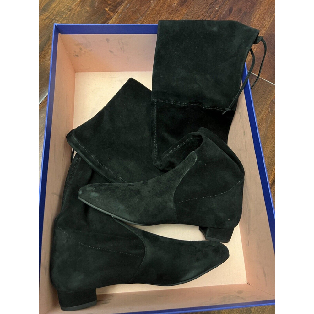 Stuart Weitzman Genna Black Suede Over the Knee Boot Shoes size 7 new